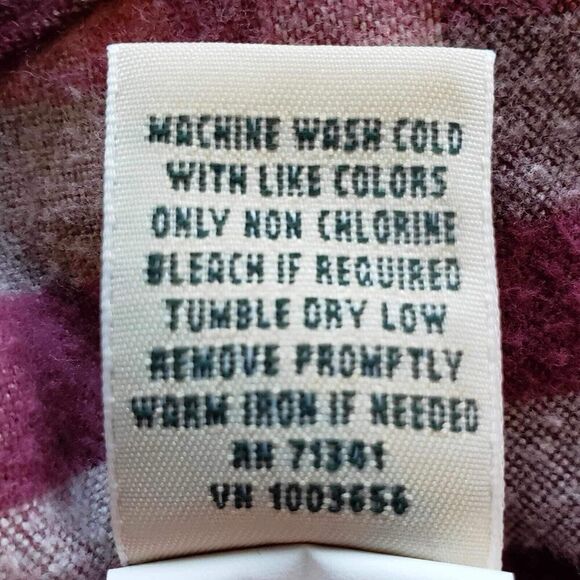 LL Bean Button Down Shirt LS Womens Size XL Plaid Check Pink Cotton - Picture 8 of 9